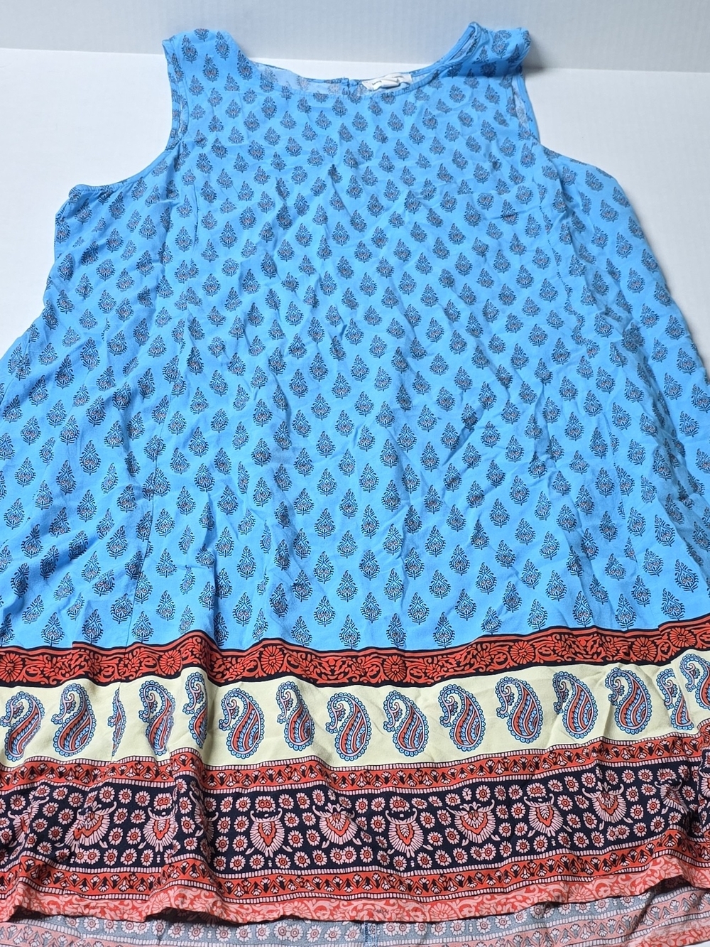 beachlunchlounge Blue Paisley Border Sleeveless Tunic